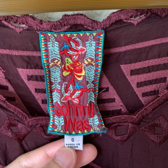 JOHNNY WAS Avery Embroidered Dress Boho Eyelet Aztec - Picture 8 of 10